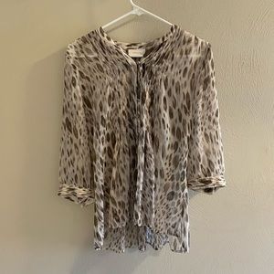 Chicos Sheer Leopard Print  Blouse
